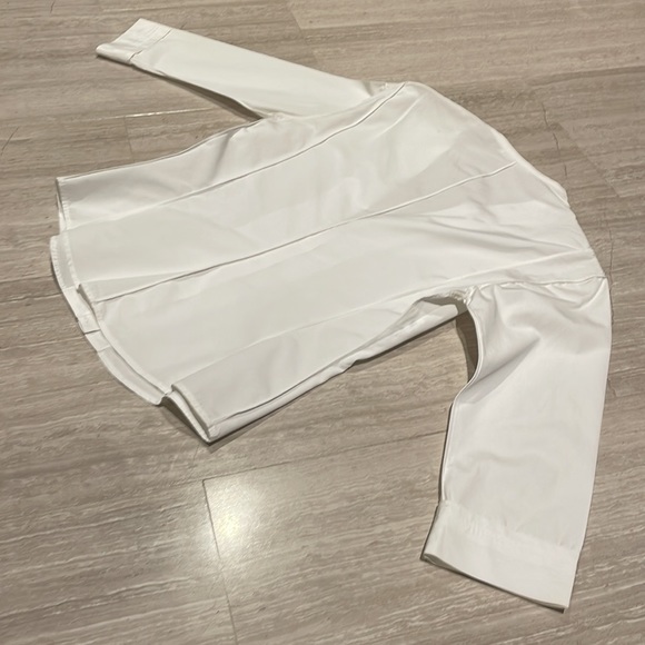 Narciso Rodriguez white V neck button up shirt - Picture 6 of 9